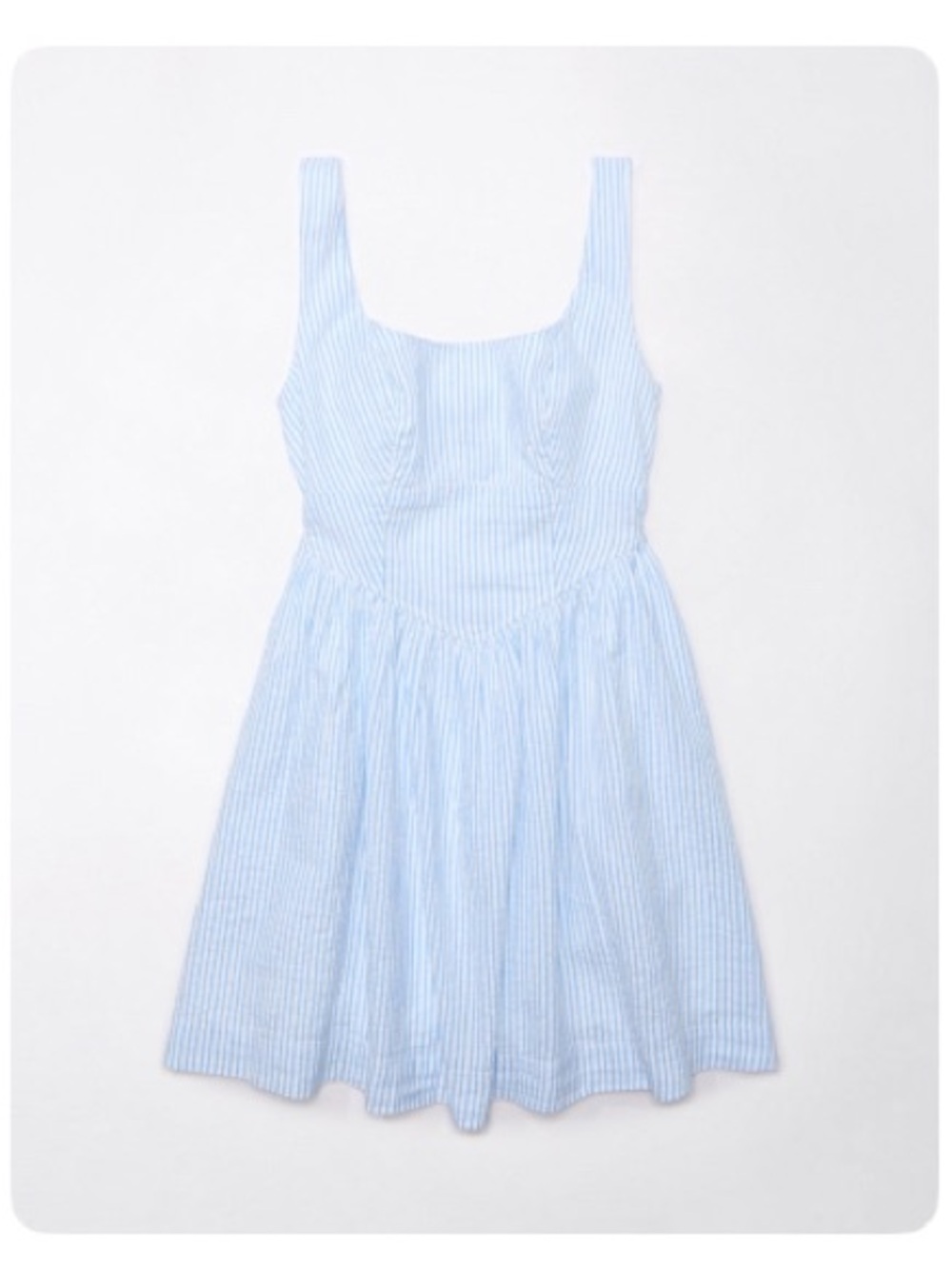 American Eagle Blue and White Striped Mini Corset Dress